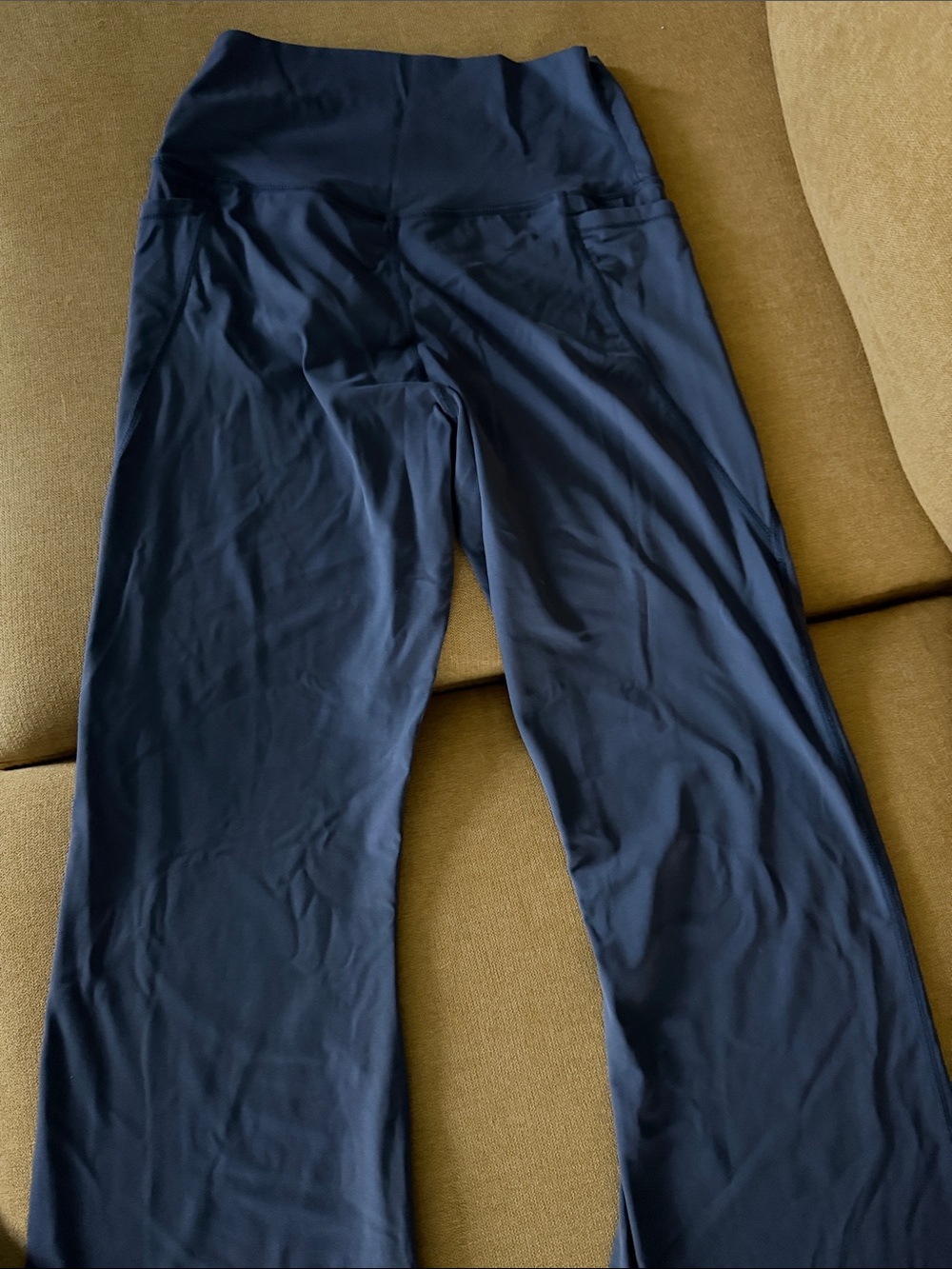 High-Waist Navy Flare Leggings